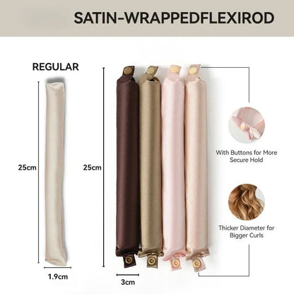 Heatless Satin Hair Curler Set – Gorgeous Curls While You Sleep