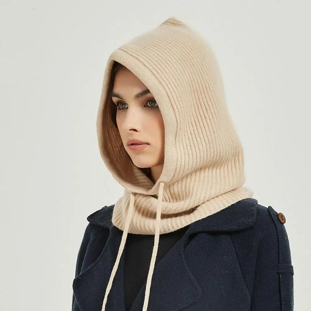 Hooded Knit Balaclava & Neck Warmer – Cashmere-Soft Winter Coverage