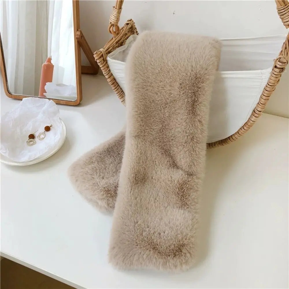 Faux Fur Cross Collar Neck Warmer – Cozy Winter Statement