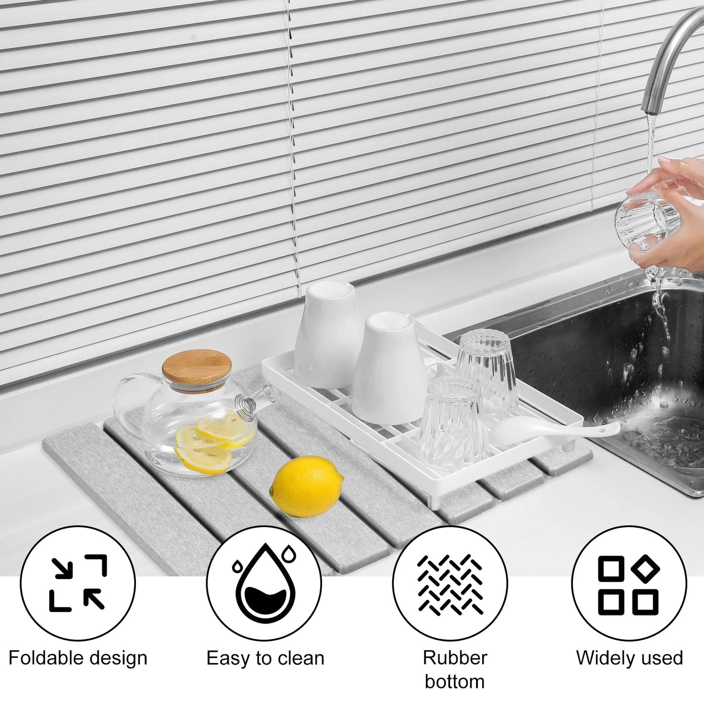Diatomite Stone Dish Drying Mat – Fast-Drying, Odour-Free & Stylish