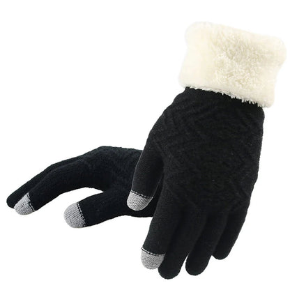 Plush Touch Screen Winter Gloves – Warm, Stylish & Phone-Friendly