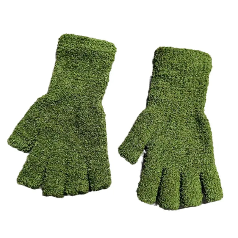 Knit Half-Finger Winter Gloves – Stay Warm, Stay in Control