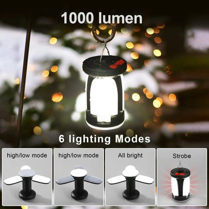 Solar & USB Folding Camping Lantern – Light Up Any Adventure