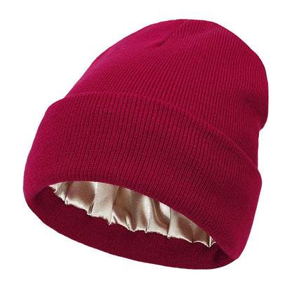 Satin Lined Hat Beanie Cap for Women – Warmth Without the Frizz