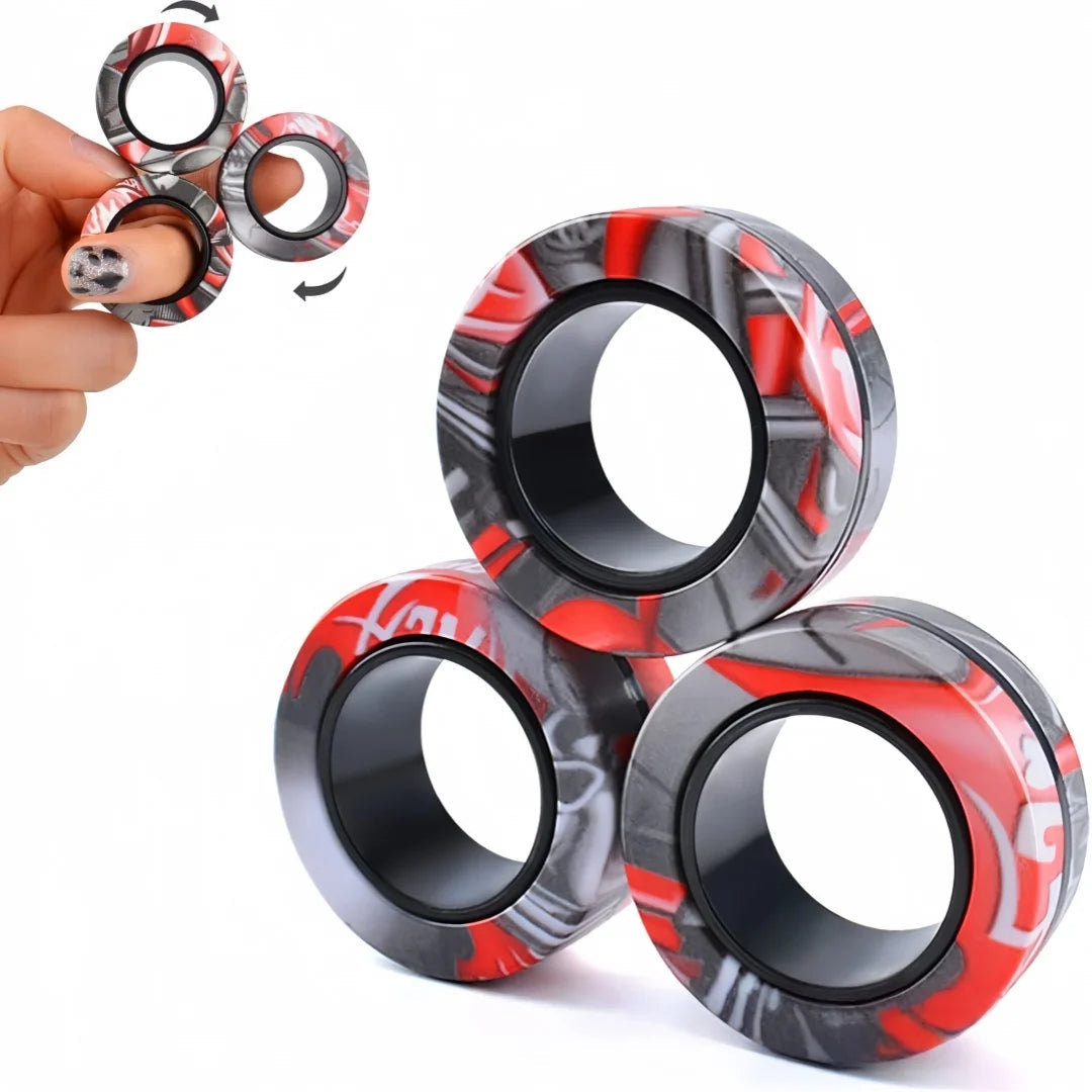 Magnetic Fidget Ring Set – Spin, Stack & De-Stress