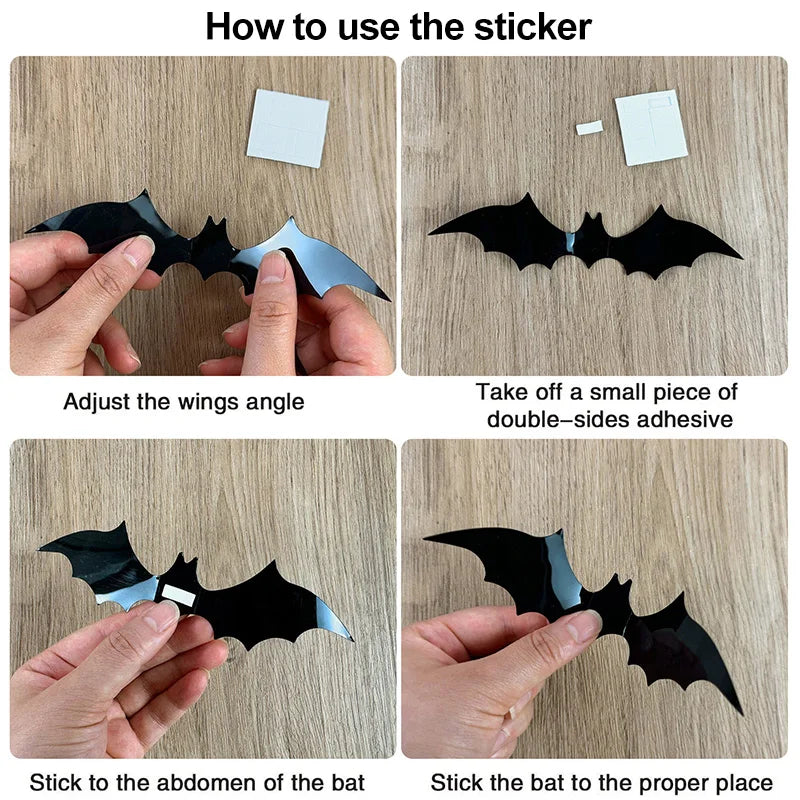 3D Halloween Bat Wall Stickers – Instant Spooky Decor, Zero Mess