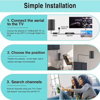 4K Indoor TV Antenna – Free Local Channels, Zero Subscription