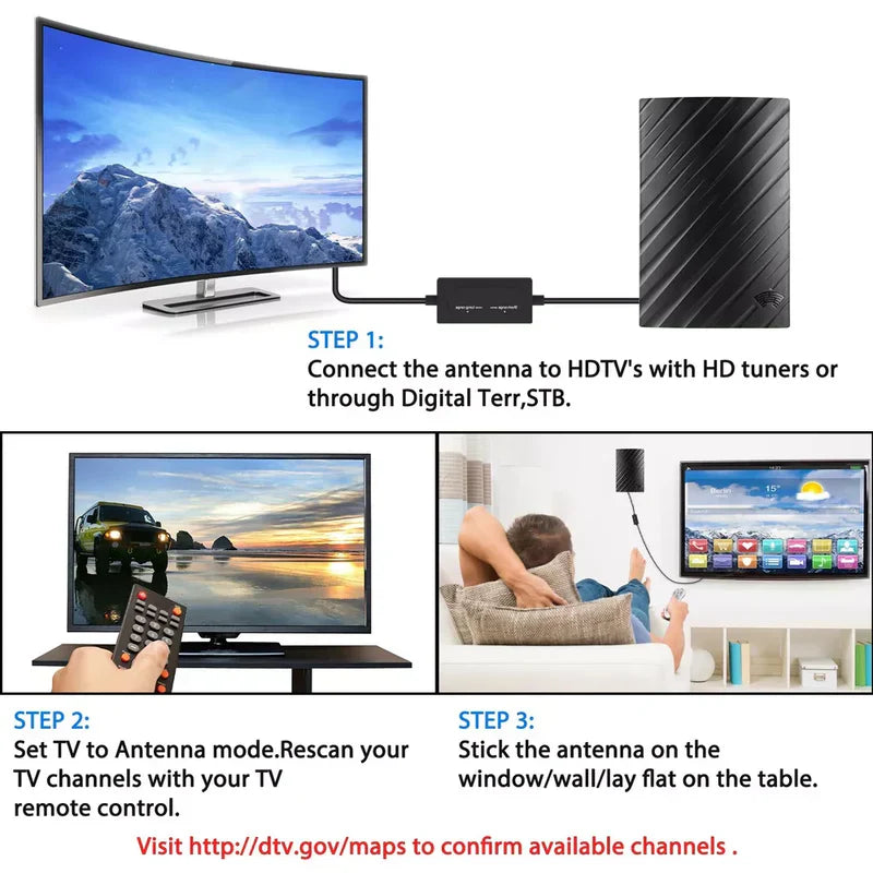 4K Indoor TV Antenna – Free Local Channels, Zero Subscription