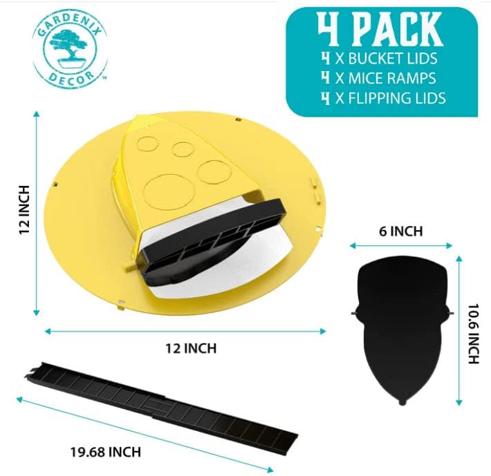 Bucket Lid Mouse Traps (4-Pack) – Turn Any Bucket into a Powerful Trap