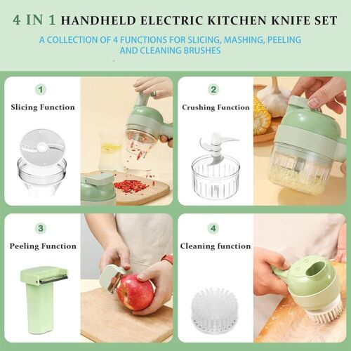 4-in-1 Electric Food Cutter – Chop, Slice & Prep in Seconds