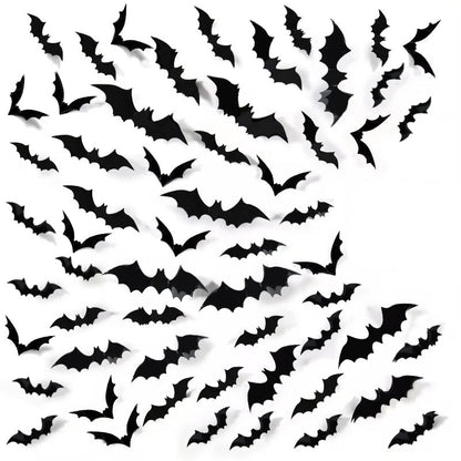 3D Halloween Bat Wall Stickers – Instant Spooky Decor, Zero Mess