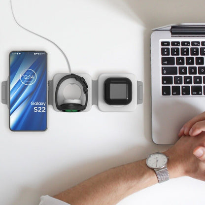 3-in-1 Foldable Wireless Travel Charger – Charge Phone, Watch & Buds Anywhere