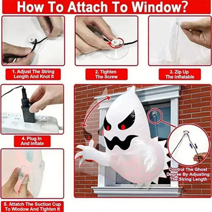 4.59ft Inflatable Halloween Ghost – Instant Spooky Curb Appeal