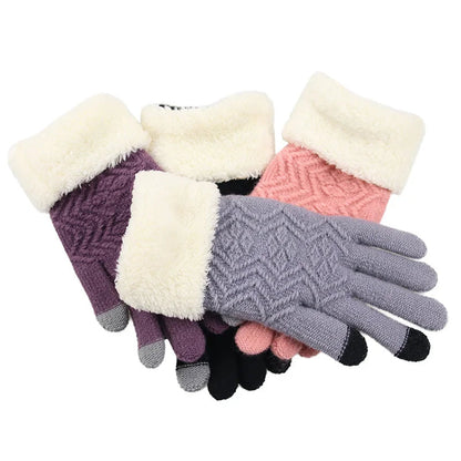 Plush Touch Screen Winter Gloves – Warm, Stylish & Phone-Friendly