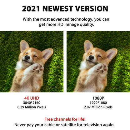 300-Mile Amplified Indoor HDTV Antenna – Free HD Channels, No Cable