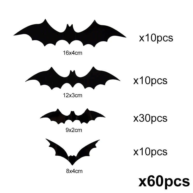 3D Halloween Bat Wall Stickers – Instant Spooky Decor, Zero Mess