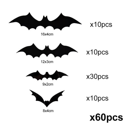 3D Halloween Bat Wall Stickers – Instant Spooky Decor, Zero Mess