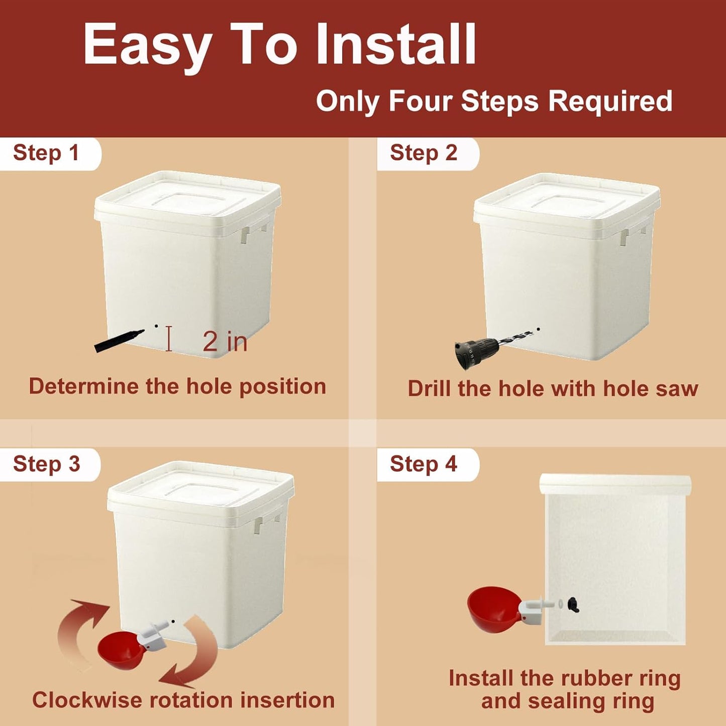 Automatic Chicken Waterer Set – No More Daily Refills