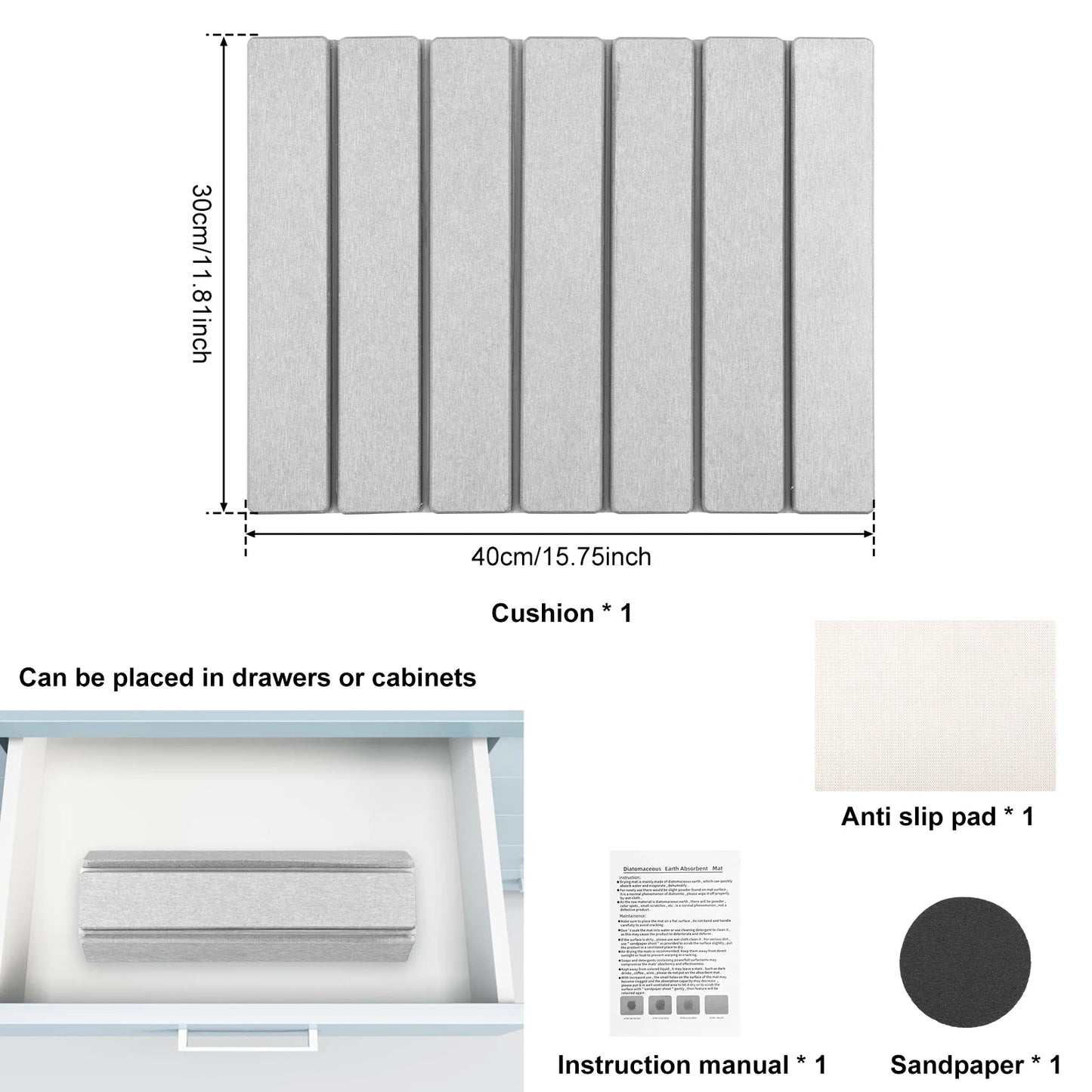 Diatomite Stone Dish Drying Mat – Fast-Drying, Odour-Free & Stylish