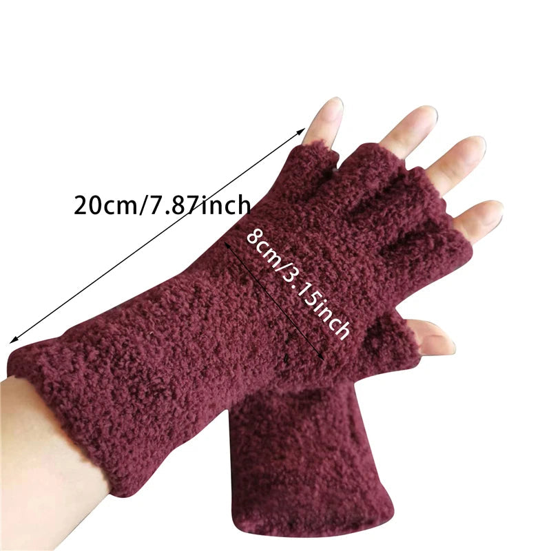 Knit Half-Finger Winter Gloves – Stay Warm, Stay in Control