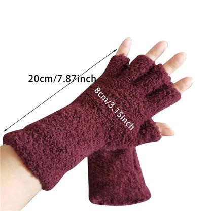 Knit Half-Finger Winter Gloves – Stay Warm, Stay in Control
