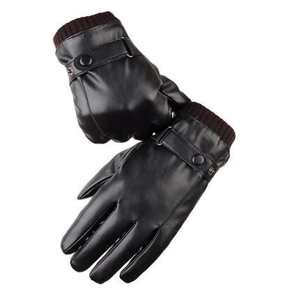 Men's Touchscreen Leather Winter Gloves – Warm, Sharp & Phone-Ready