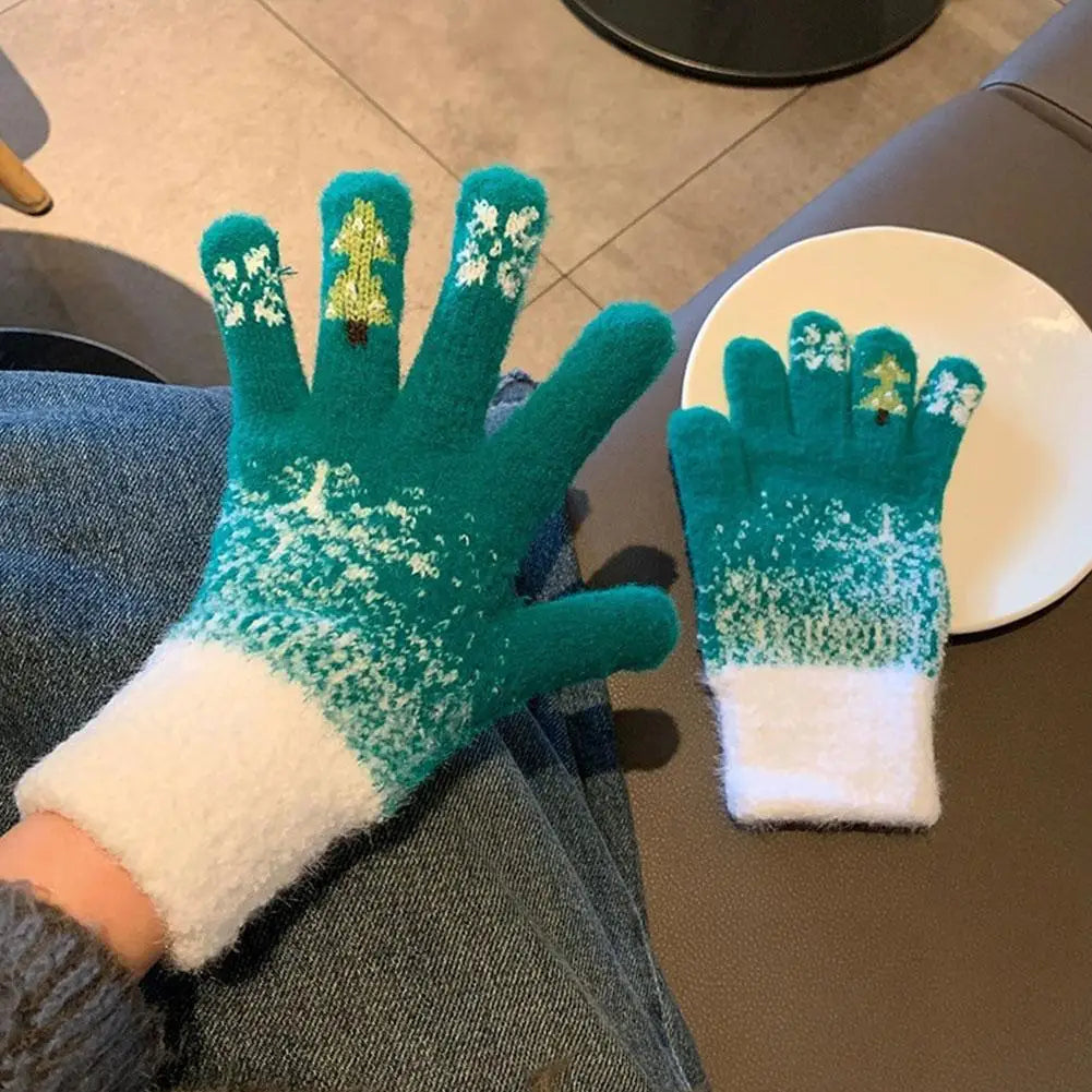 Festive Fleece-Lined Fingerless Gloves – Warm Hands, Free Fingers