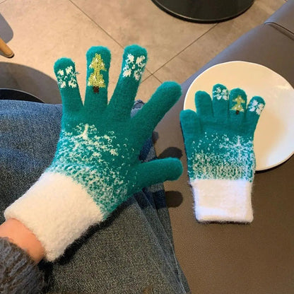 Festive Fleece-Lined Fingerless Gloves – Warm Hands, Free Fingers