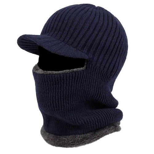 Knit Beanie Balaclava with Visor – Full Coverage Without the Bulk