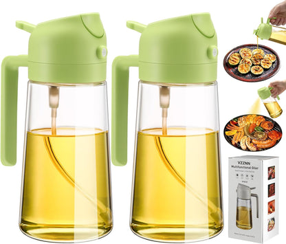 Oil Dispenser & Sprayer Bottle Set (2-Pack) – Cook Healthier, Less Mess