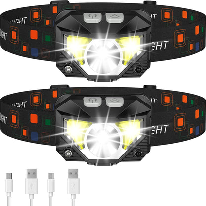 2-Pack Ultra-Bright LED Headlamps – Hands-Free Light, Rain or Dark