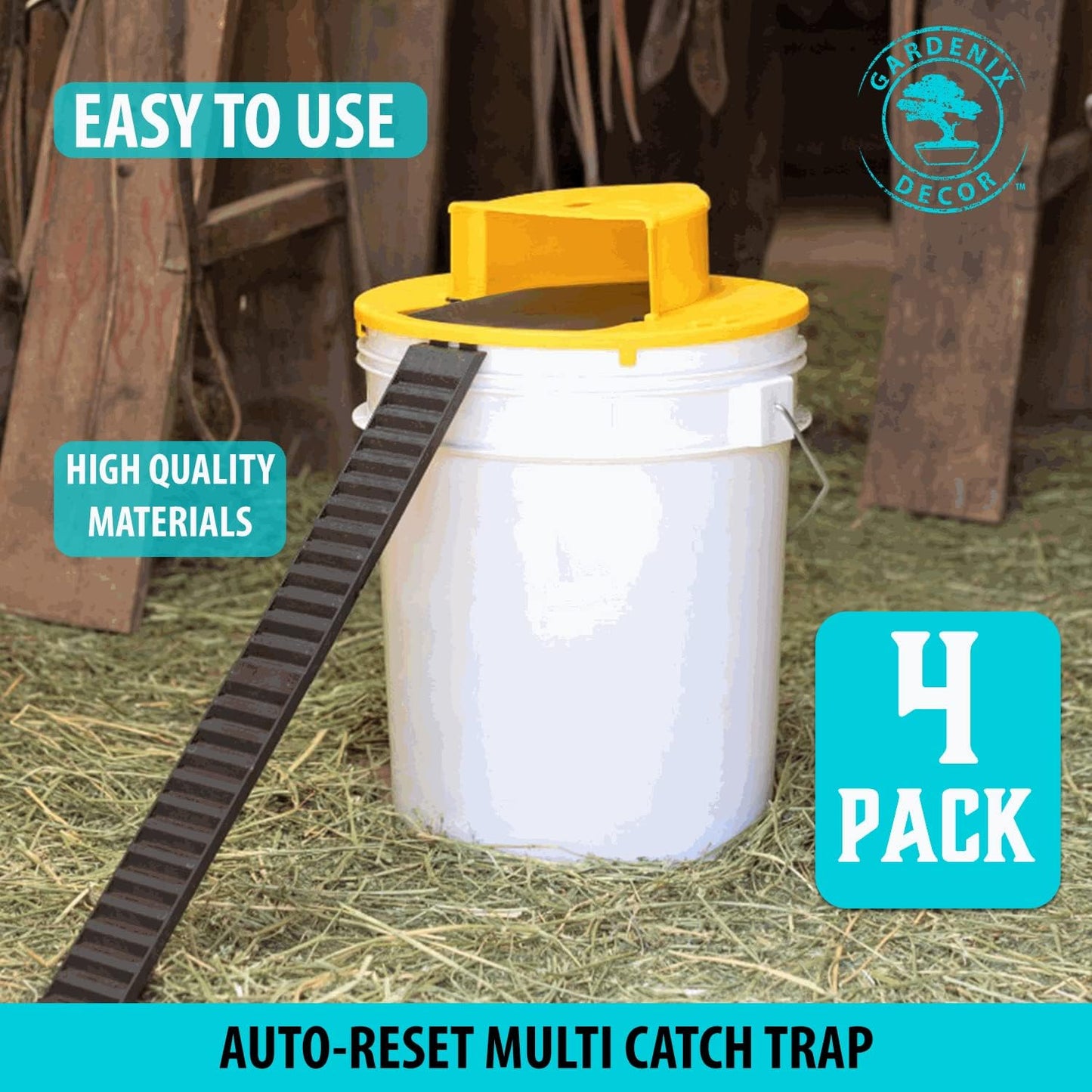 Bucket Lid Mouse Traps (4-Pack) – Turn Any Bucket into a Powerful Trap