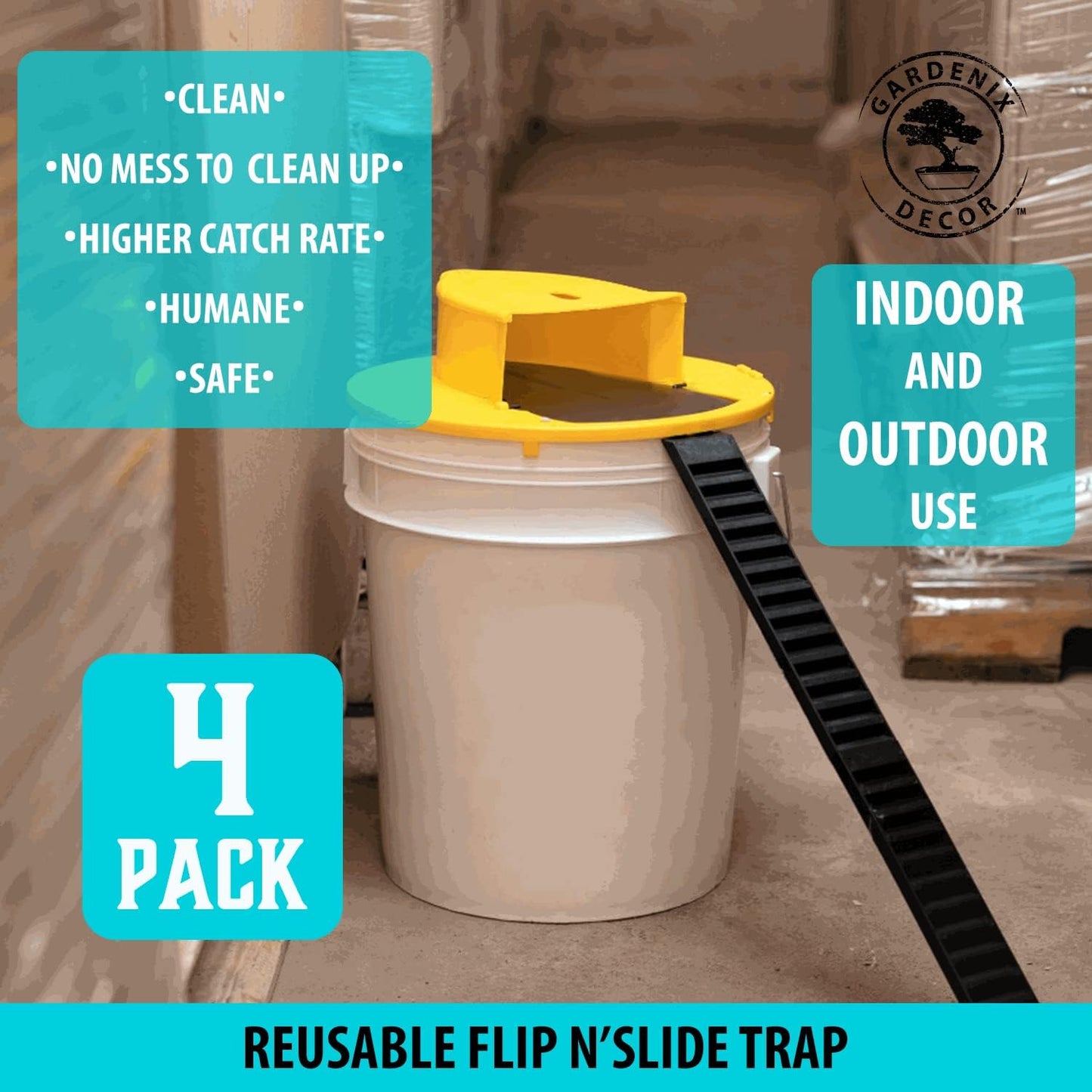 Bucket Lid Mouse Traps (4-Pack) – Turn Any Bucket into a Powerful Trap