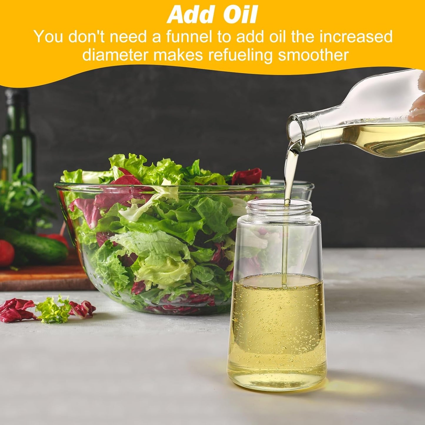 Oil Dispenser & Sprayer Bottle Set (2-Pack) – Cook Healthier, Less Mess