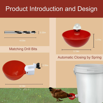 Automatic Chicken Waterer Set – No More Daily Refills
