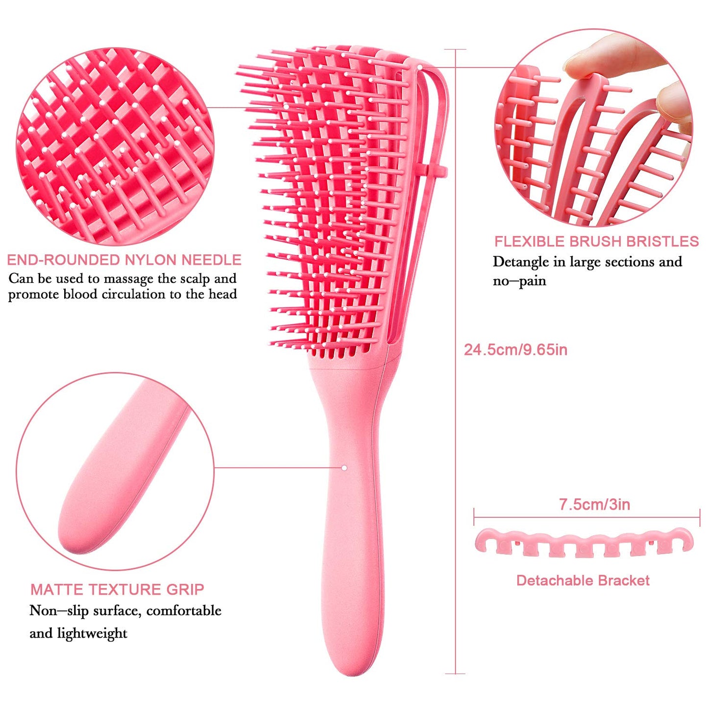 Detangling Brush Set (2-Pack) for Textured Hair 3a–4c – Pain-Free Detangling