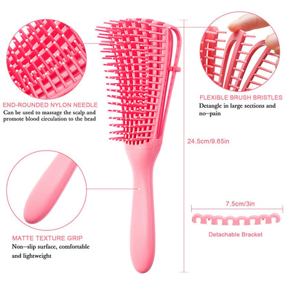 Detangling Brush Set (2-Pack) for Textured Hair 3a–4c – Pain-Free Detangling