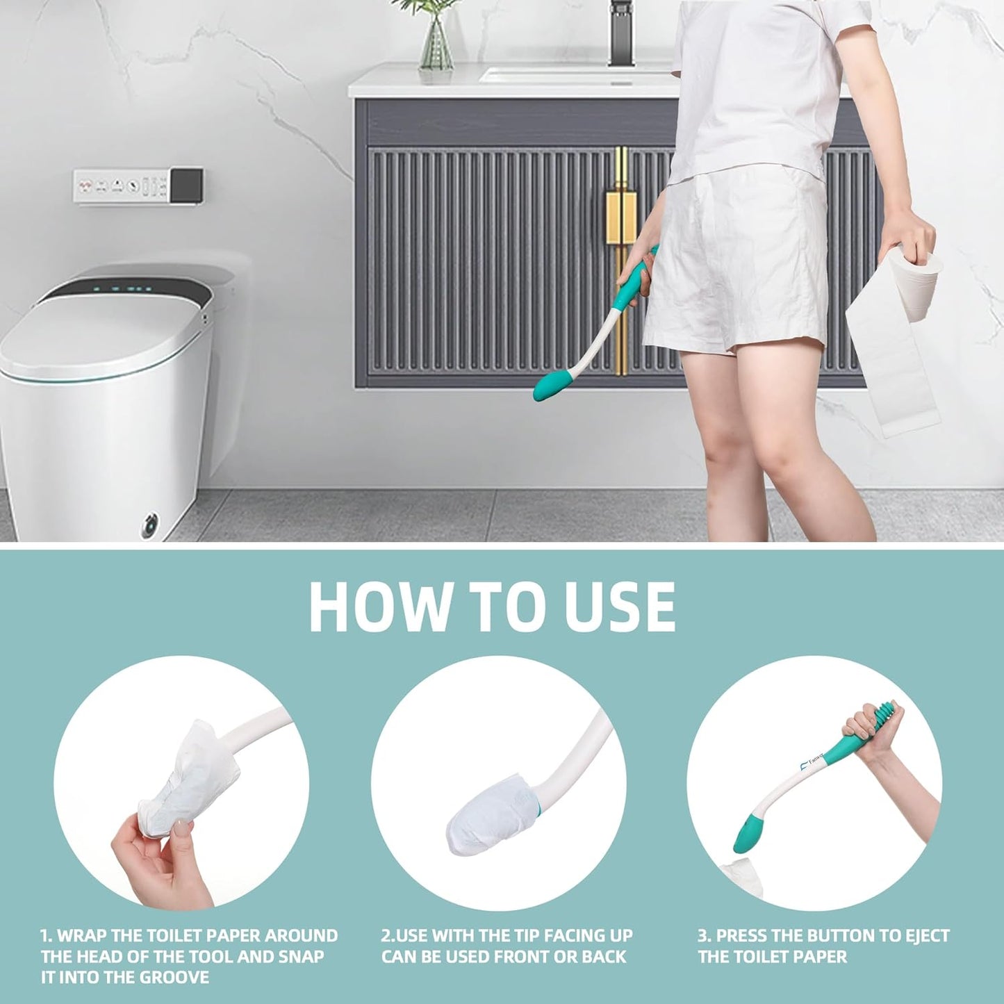 2-Pack Long-Reach Toilet Aid – Comfort and Independence Made Easy