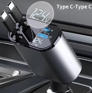 120W 4-in-1 Retractable Car Charger – Charge Everything, Every Drive