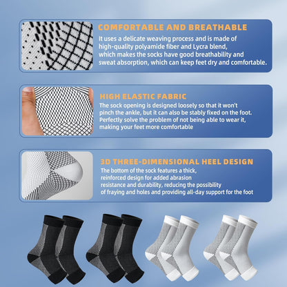 Premium Comfort Compression Socks (4-Pack) – All-Day Support for Tired Feet