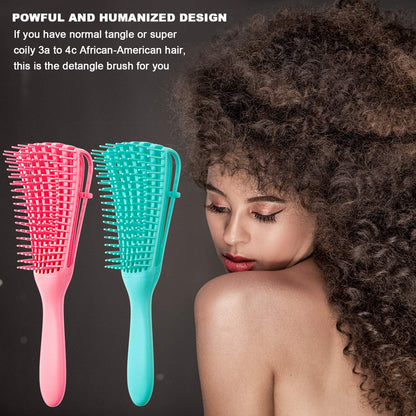 Detangling Brush Set (2-Pack) for Textured Hair 3a–4c – Pain-Free Detangling