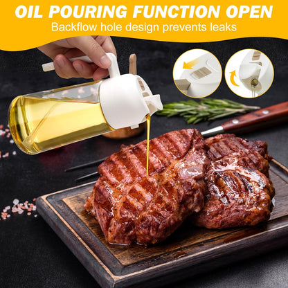 Oil Dispenser & Sprayer Bottle Set (2-Pack) – Cook Healthier, Less Mess