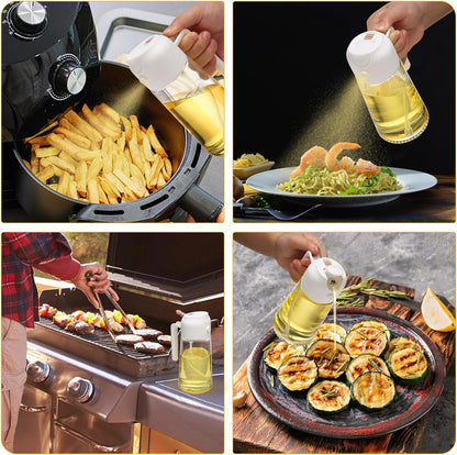 Oil Dispenser & Sprayer Bottle Set (2-Pack) – Cook Healthier, Less Mess
