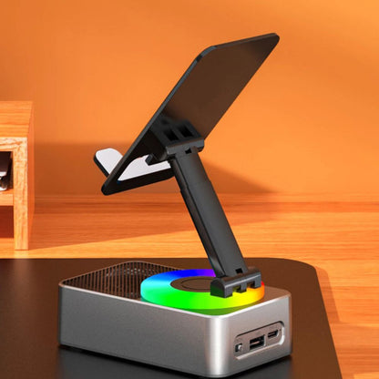 4-in-1 Phone Stand with Bluetooth Speaker – Hands-Free Viewing, Bigger Sound