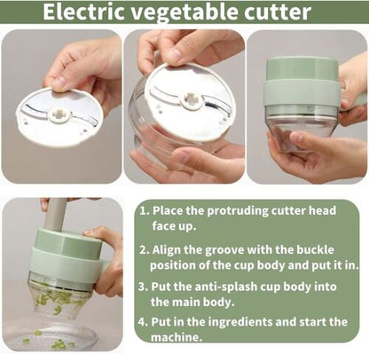 4-in-1 Electric Food Cutter – Chop, Slice & Prep in Seconds