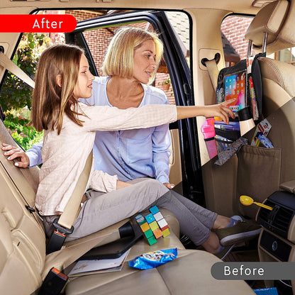 2-Pack Car Backseat Organizer with Tablet Holder – Tidy Rides, Happy Kids