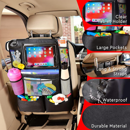 2-Pack Car Backseat Organizer with Tablet Holder – Tidy Rides, Happy Kids