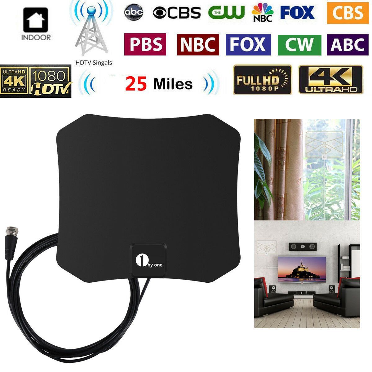 HD Indoor TV Antenna – Crystal Clear Reception, No Subscription