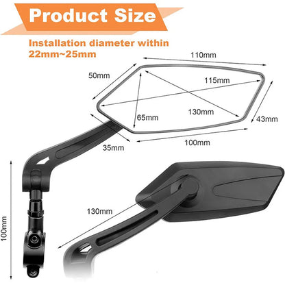 HD Bike Mirrors (2-Pack) – See Every Blind Spot