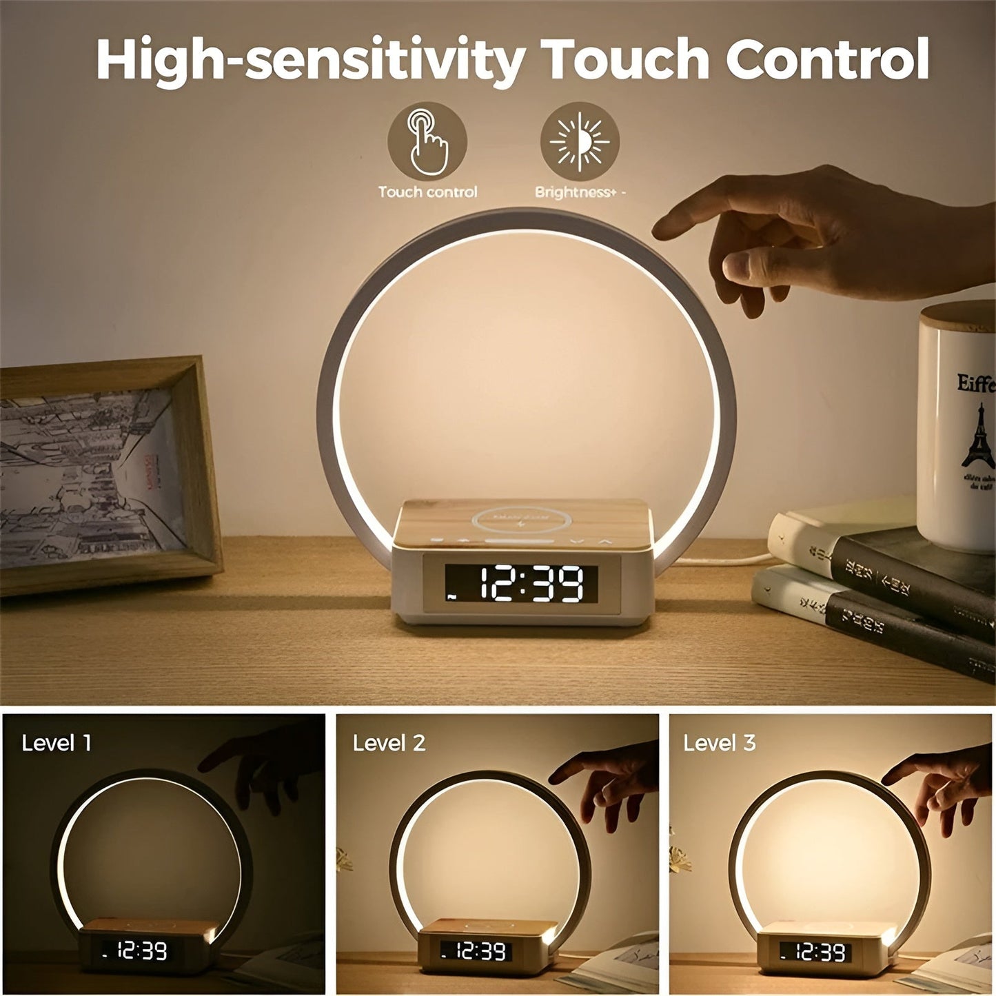 3-in-1 Smart Table Lamp – Light, Charge & Wake Up in One
